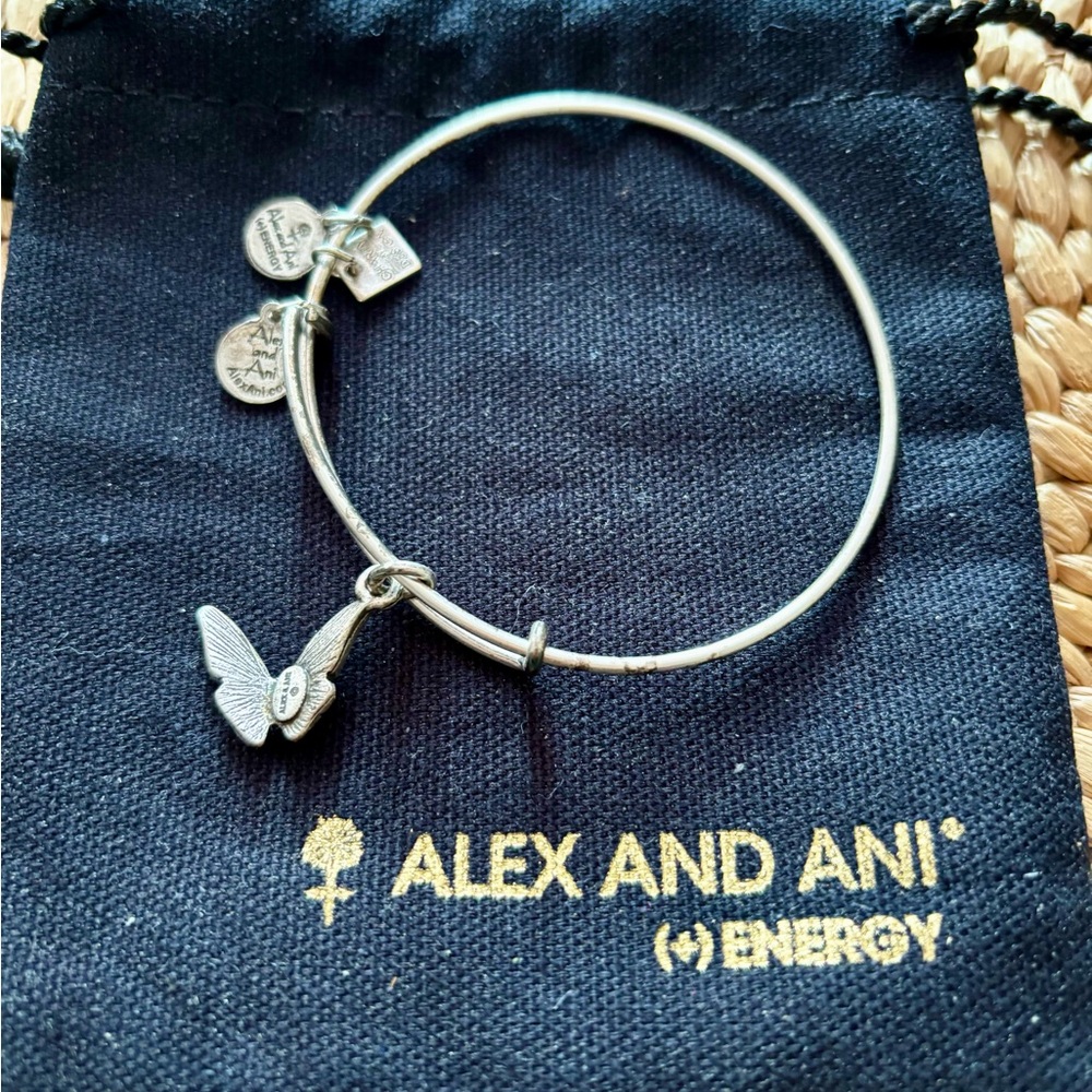 Alex and Ani Silver Butterfly Charm Bracelet